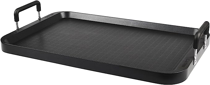 Vayepro Stove Top Flat Griddle, 17 Inch 2 Burner Griddle Pan for Stove Top Grill, Aluminum Pancake Griddle, Non-Stick Top Griddle for Gas Grill, Charcoal Grill Griddle For Outdoor/Camping