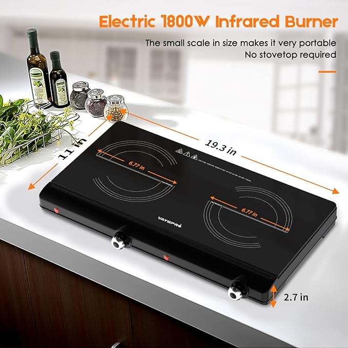 Vayepro 1800W Infrared Double Burner
